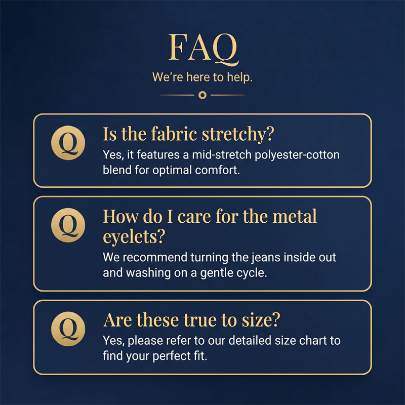 🖤Jean taille haute à jambes larges pour femme, orné d'œillets métalliques dorés, livraison gratuite