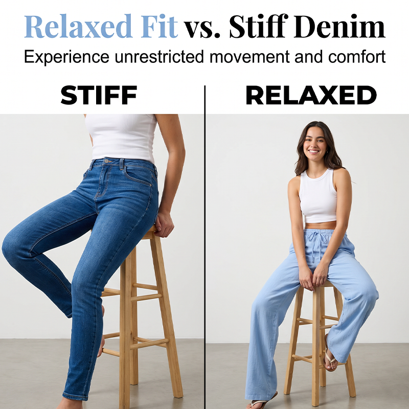 Pantalon décontracté à coupé droit pour femme