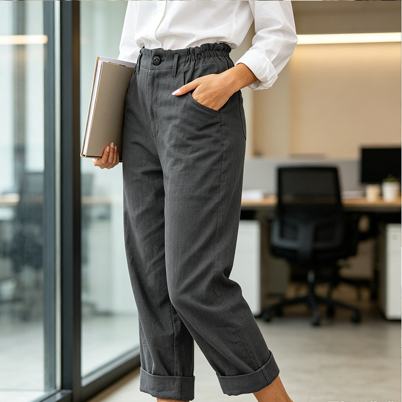 🔥-50%👖 Pantalon Femme Décontracté – Taille Haute Poches Confort Coupe Ample🤍  pour le quotidien