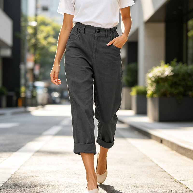 🔥-50%👖 Pantalon Femme Décontracté – Taille Haute Poches Confort Coupe Ample🤍  pour le quotidien