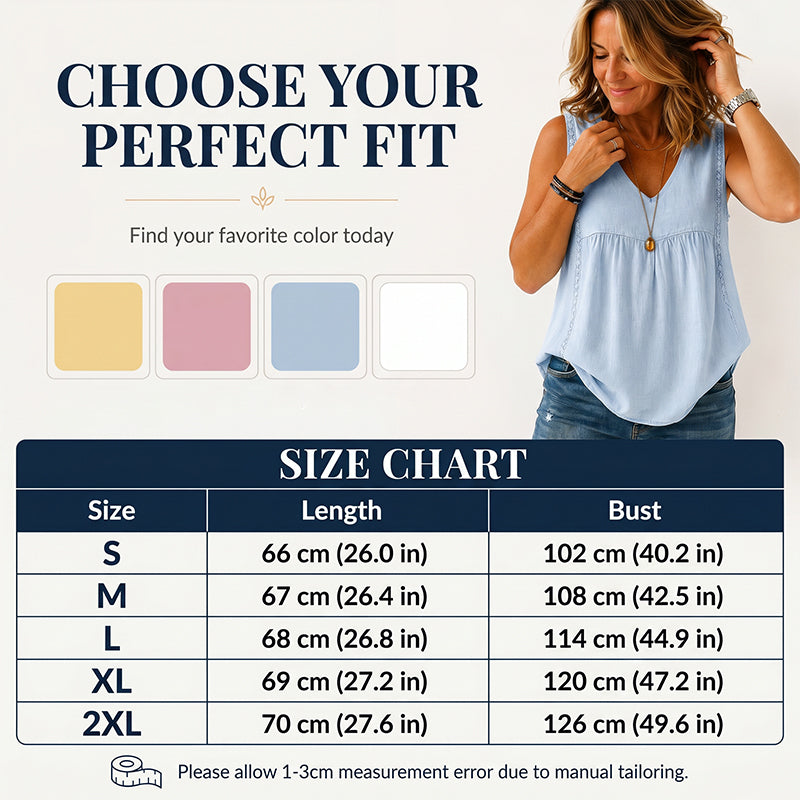 🔥-55%👚 Haut Femme Sans Manches Col en V – Maille Ajourée Douce et Décontractée