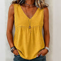 🔥-55%👚 Haut Femme Sans Manches Col en V – Maille Ajourée Douce et Décontractée