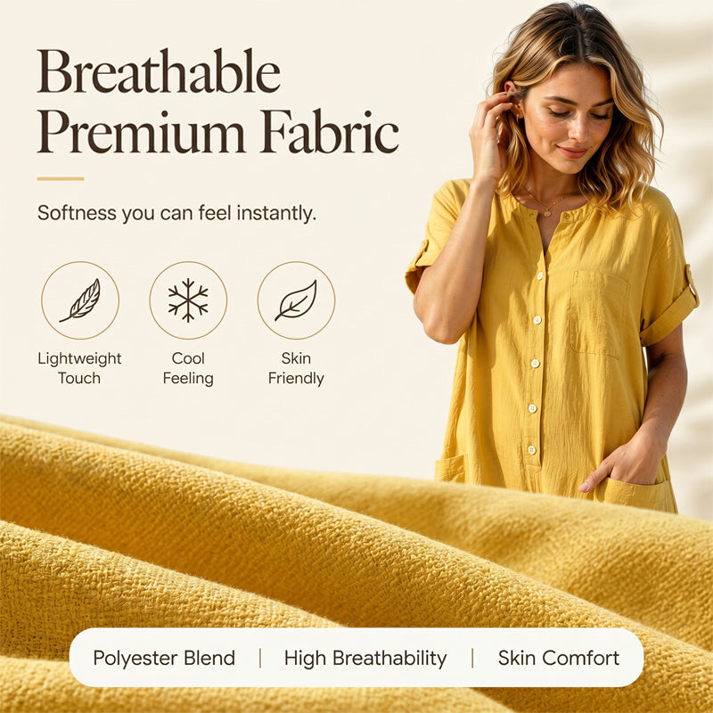 🔥-40% 👖 Combinaison Femme Décontractée – Manches Courtes, Jambes Larges et Fermeture Éclair🌿 style décontracté pour le quotidien
