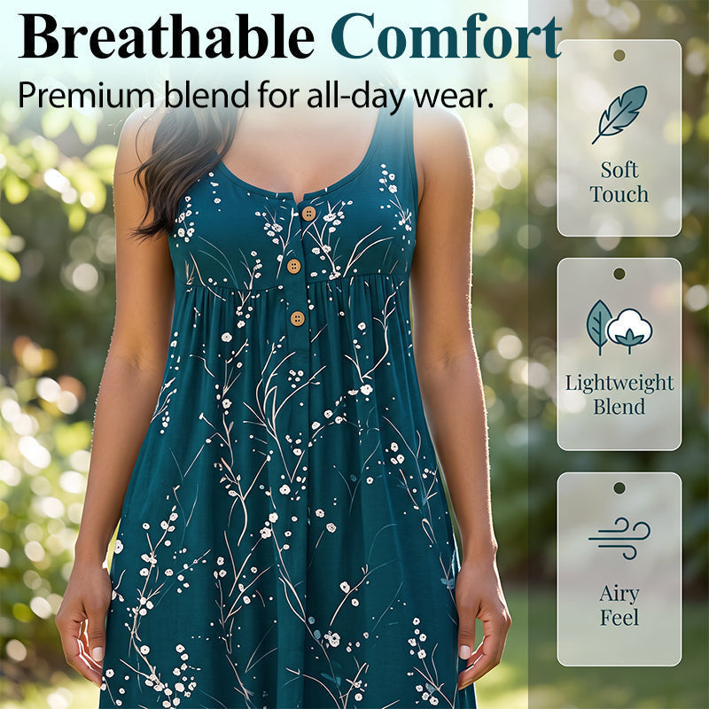 Best-seller de l'été 🔥👗 Robe longue sans manches avec poches latérales – Une silhouette fluide pour des journées décontractées