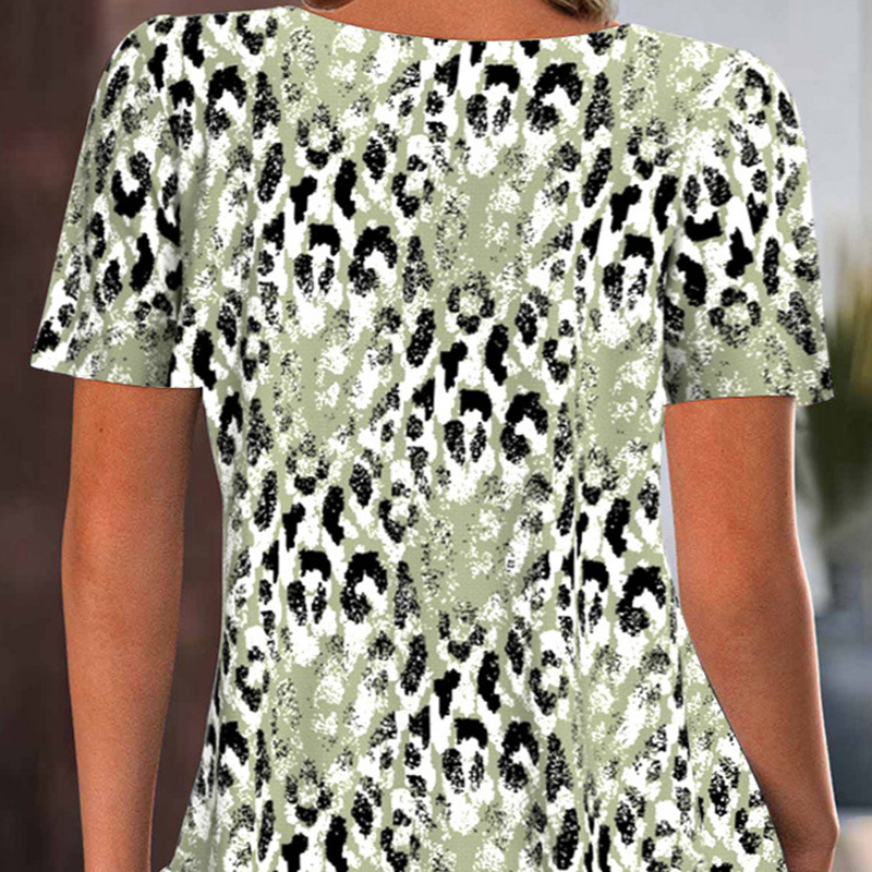 💥【OFFRE LIMITÉE -50%】🔥Top imprimé à col rond oversize | Coupe décontractée | Infrissable et respirant | Motif artistique unique | Vert/Violet/Bleu, tailles S à 3XL